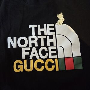 Gucci Black Tee with Multicolor Logo